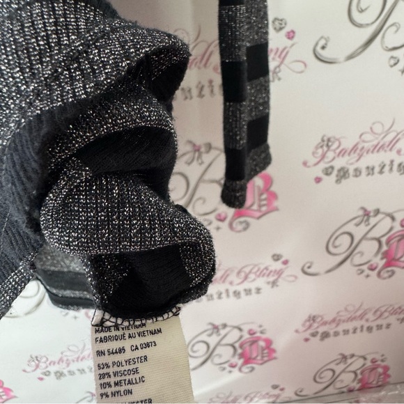 American eagle sparkly top striped grey and black glitter scoop neck lightweight - Picture 6 of 6